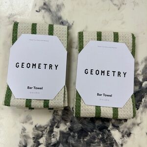 Geometry striped Green Stripe Bar Towel - Set of 2